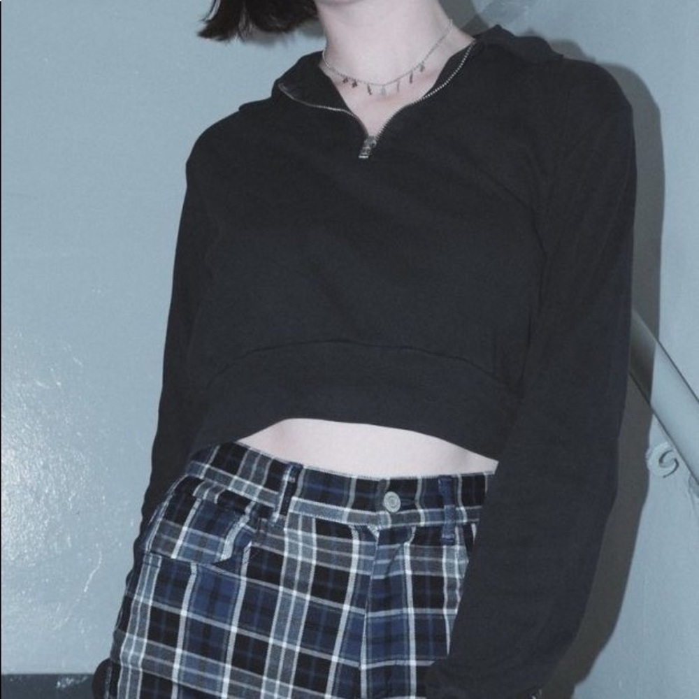 Authentic cropped Brandy Melville zip up top